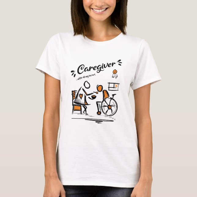 T-shirt Soigneuse avec tout mon Coeur. Idée cadeau des aid (Devant)