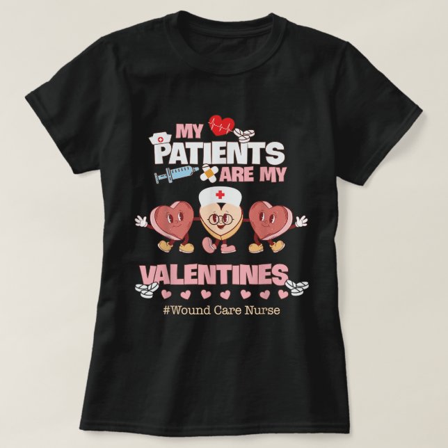 T-shirt Soins de la blessure Infirmière Valentines Jour Co (Design devant)
