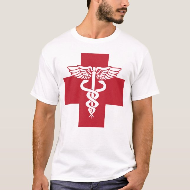 T-shirt Soins de santé Médicales Croix-Rouge avec le symbo (Devant)