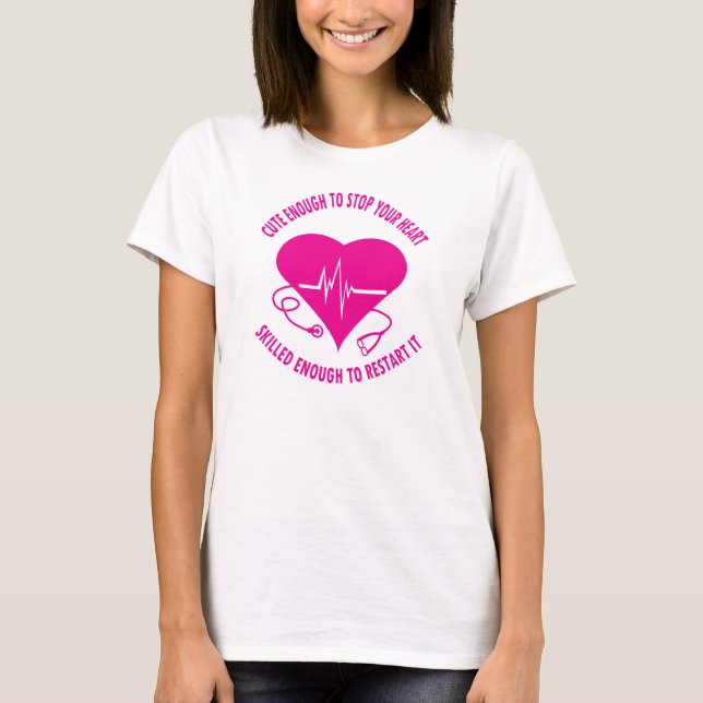 T-shirt Soins Infirmière Assez Mignonne (Devant)