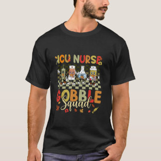 T-shirt Soins infirmiers de l'ICU rétro Gobble Squad Thank