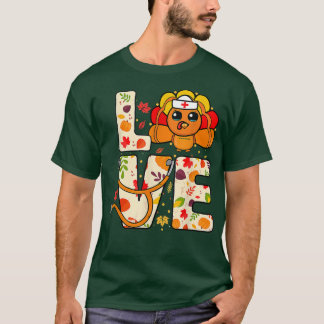 T-shirt Soins infirmiers Vie Thanksgiving Automne Femmes T