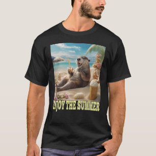 T-shirt soirée à thème d'été glace plage otte