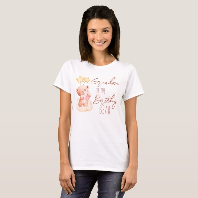 T-shirt Soirée d'anniversaire à l'ours en peluche (Devant entier)