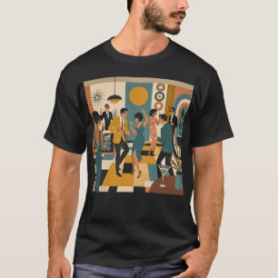 T-shirt Soirée Dansante Martini du Milieu du Siècle