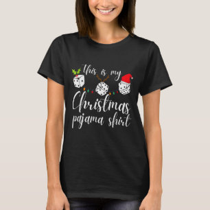 T-shirt Soirée de jeu de dés en pyjama de Noël Bunco