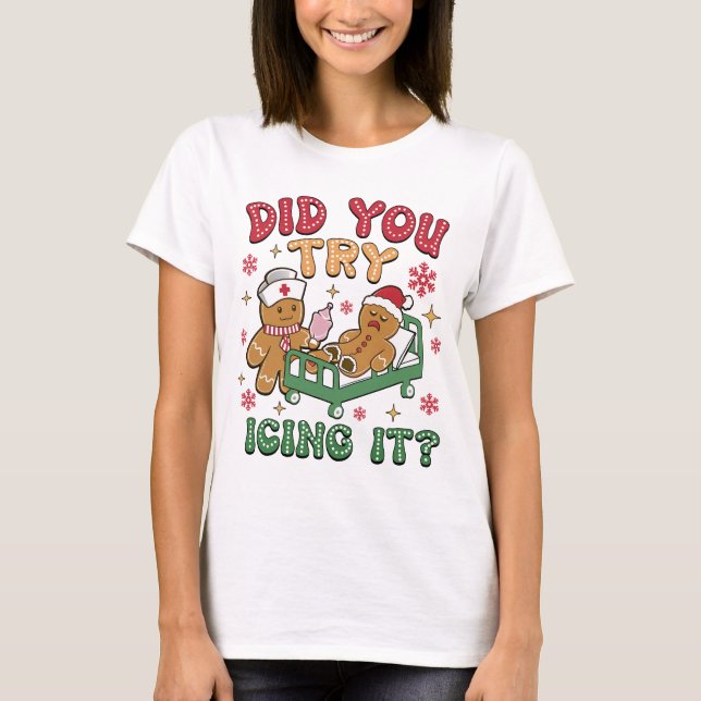 T-shirt Soirée de Noël à l'infirmière (Devant)
