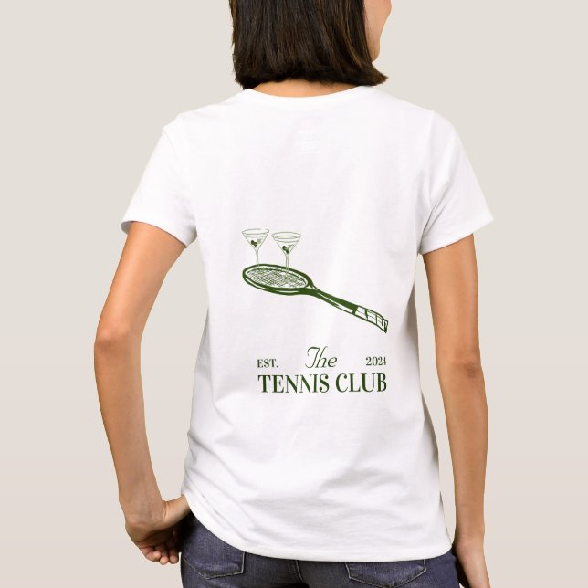 T-shirt soirée du club de martini et de tennis (Dos)