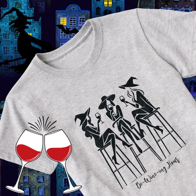 T-shirt Soirée Vins, Halloween, Sorcière Moderne, Élégante (Créateur téléchargé)