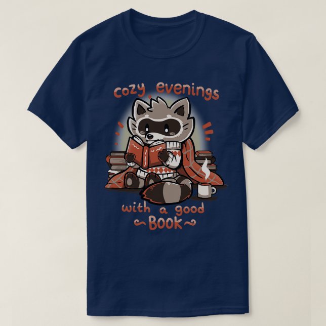 T-shirt Soirées cosy avec bon livre (Design devant)