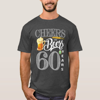 T-shirt soixantième Acclamations et bières de chemise