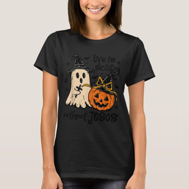 T-shirt Soky Life Is Y Without Jesus Christian Halloween  (Devant)