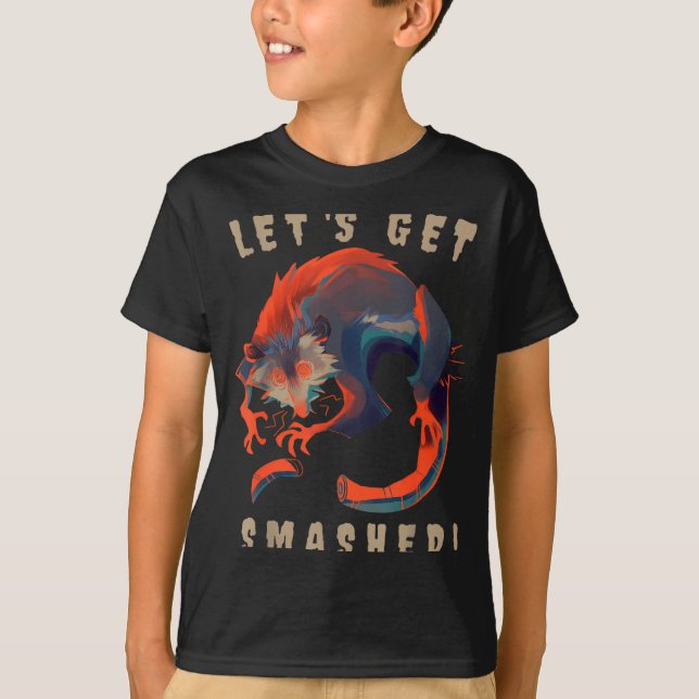 T-shirt Soky Ossum S Let's Get Smashed Creepy Gift  (Devant)
