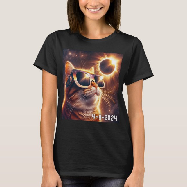 T-shirt Solaire 2024 Eclipse portant des roues (Devant)