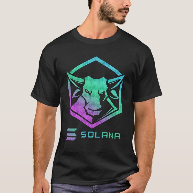 T-shirt Solana SOL Crypto Bull (Devant)