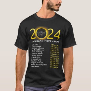 T-shirt Solar Eclipse 2024 American Tour 2024 Totality Tot