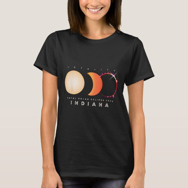 T-shirt Solar Eclipse 2024 Indiana Total Eclipse America G (Devant)