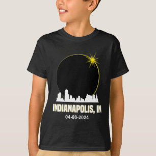 T-shirt Solar Eclipse 2024 Indianapolis Skyline Indiana Ec