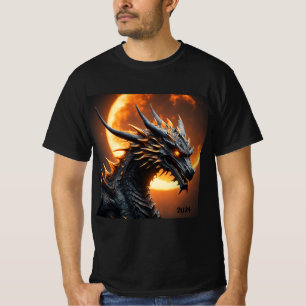 T-shirt Solar Eclipse Dragon 2024 ou Ajouter un nom Hommes
