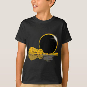 T-shirt Solar Eclipse Guitare Nature Lune Retro Style Guit