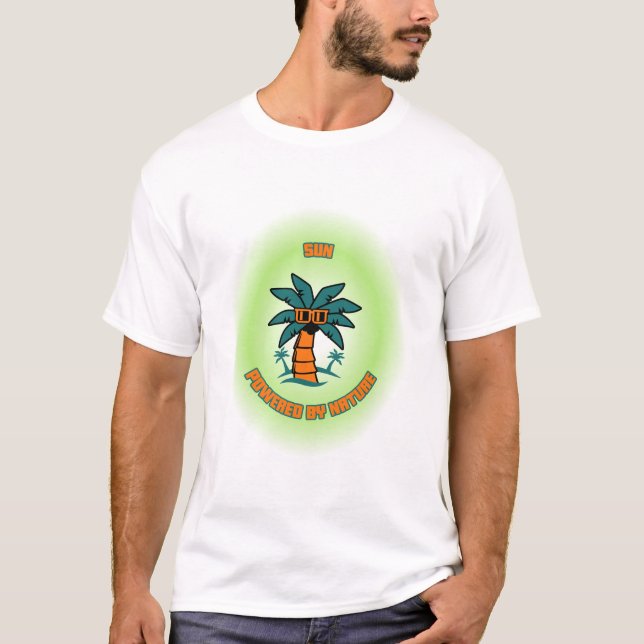 T-shirt Solar: Powered by nature Green Energy (Devant)