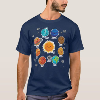T-shirt Solar System Planet Sun Space Science Astronaut ST