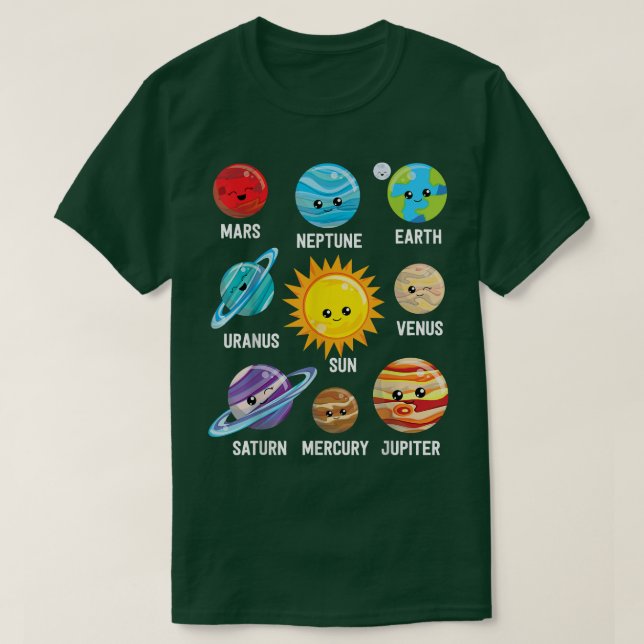 T-shirt Solar System Planets  (Design devant)