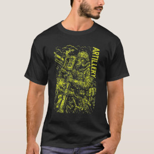 T-shirt Soldat d'artillerie Graphisme à Puissance de Feu É