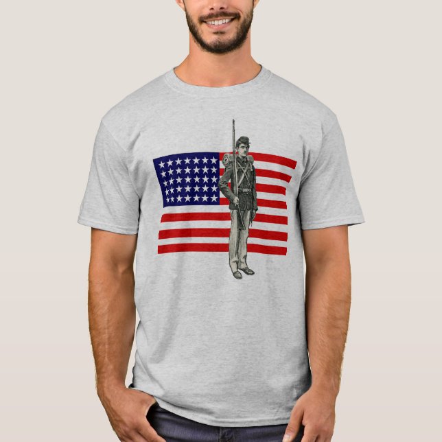 T-shirt Soldat de guerre civile avec le drapeau des (Devant)