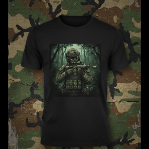 T-shirt Soldat équipé dans la jungle