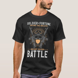 T-shirt Soldat Face À La Balle Dans Le Combat De Bataille 