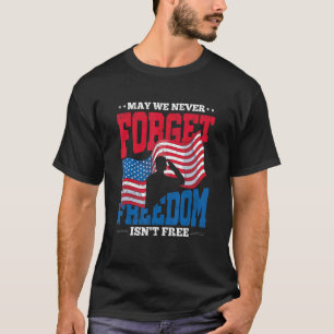 T-shirt Soldat Fière Vétéran Américain Drapeau Liberté Mem