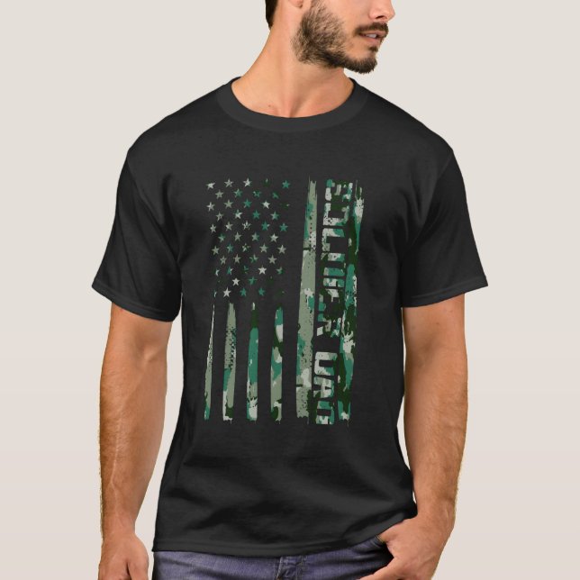 T-shirt Soldat Papa Us Drapeau Soldat Papa (Devant)