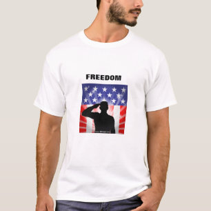 T-shirt Soldat Saluant le drapeau américain
