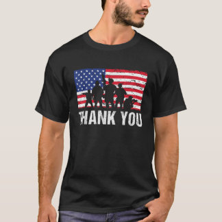 T-shirt Soldats américains du drapeau USA Merci vétérans P