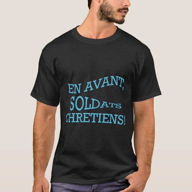 T-shirt Soldats chrétiens en avant - Bleu (Devant)