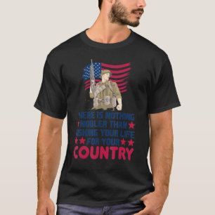 T-shirt Soldats Et Drapeau Américain