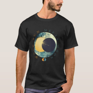 T-shirt Soleil Céleste Rencontre Phases Lunaires Espace Co
