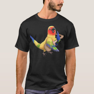 T-shirt Soleil Conure Parrot chantant Guitare Player Music