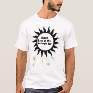 T-shirt Soleil de minuit noir de l'Alaska