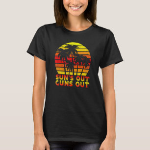 T-shirt Soleil Dehors Armes Palm Beach Rétro 80s Vacances