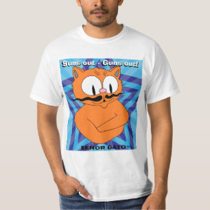 T-shirt Soleil dehors - Canons dehors ! Chat à moustache d