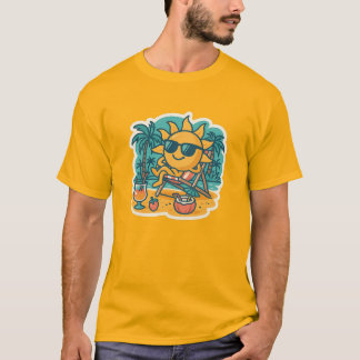 T-shirt Soleil d'été cool – Vibes de plage rétro