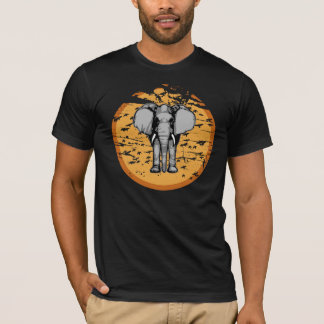 T-shirt Soleil et éléphant Vintage cool