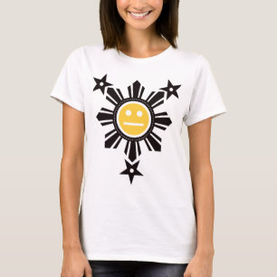T-shirt Soleil et étoiles philippins - Noir et Jaune