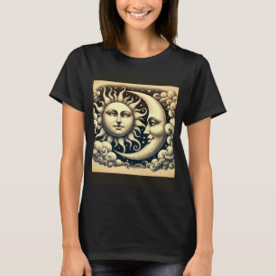 T-shirt Soleil et Lune Célestes Vintage 