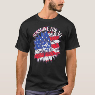 T-shirt Soleil pour tous Drapeau américain tournesol 4 jui