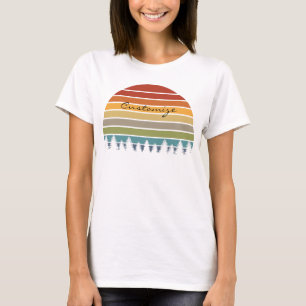 T-shirt Soleil rayé multicolore avec arbres Thunder_Cove