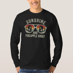 T-shirt Soleil Rétro Et Ananas Boost Été Hommes Femmes