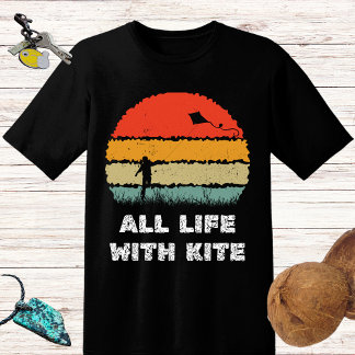 T-shirt Soleil rétro TOUTE LA VIE AVEC KITE surf 4 kitesur